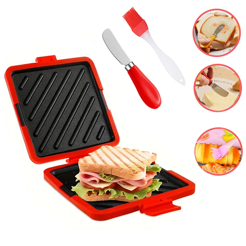 Kitchen Gadgets Baking - 3er-Pack Lebensmittelechter Sandwich-Toaster mit Buttermesser und