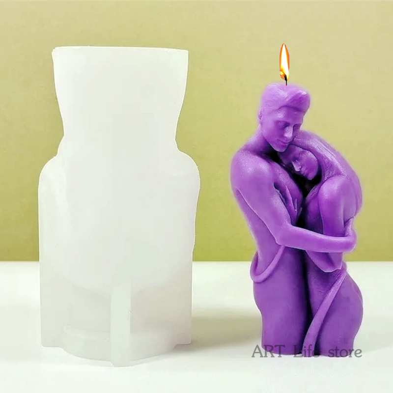 Kitchen Gadgets For Mom - Valentinstag Paar Umarmung Silikon Kerze Form