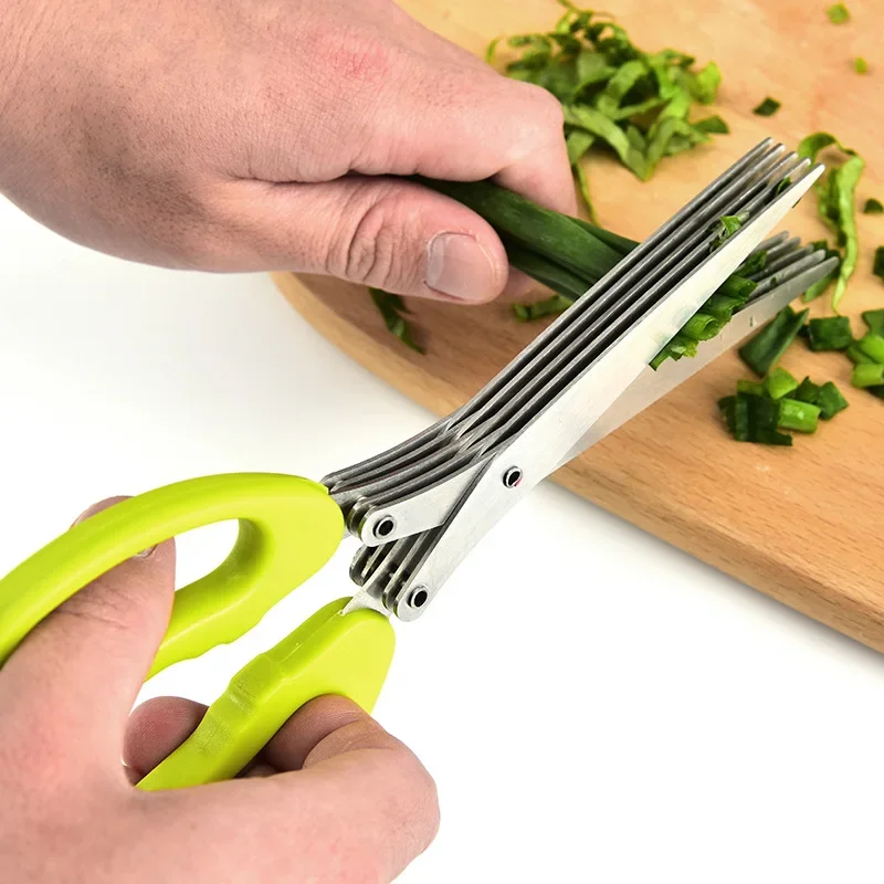 Kitchen Gadgets Pakistan - Muti-Schichten Küchenschere Edelstahl Gemüseschneider Frühlingszwiebel Kräuter