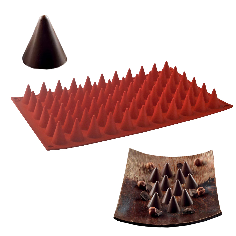 Kitchen Gadgets Baking - 66-Zellen Kegel Schokolade Backform Lebensmittelqualität Silikon