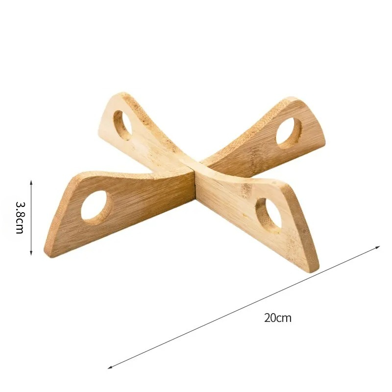 Kitchen Gadgets In Japan - Kreuzförmiger Tablett-Halter aus Holz, abnehmbare Tischunterlage,