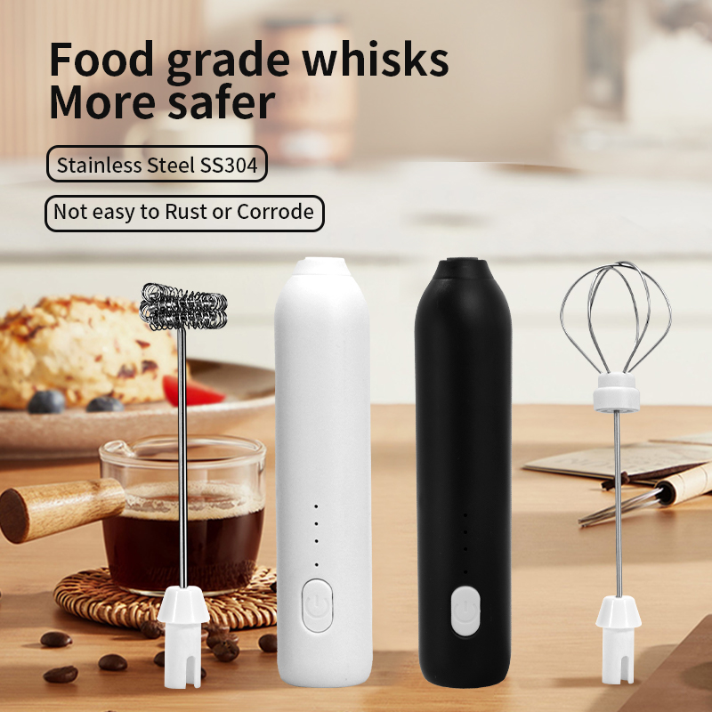Kitchen Gadgets And Appliances - 2-in-1 elektrischer Kaffeeaufschäumer + Schneebesen, kabellose