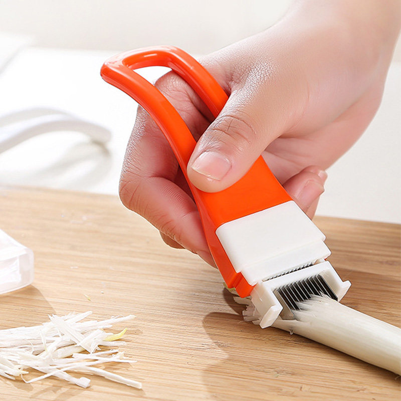Kitchen Gadgets Cutting Tools - Frühlingszwiebel-Schneidemesser, Multifunktionaler Lauchschneider, Küchen-Schneidewerkzeug für den