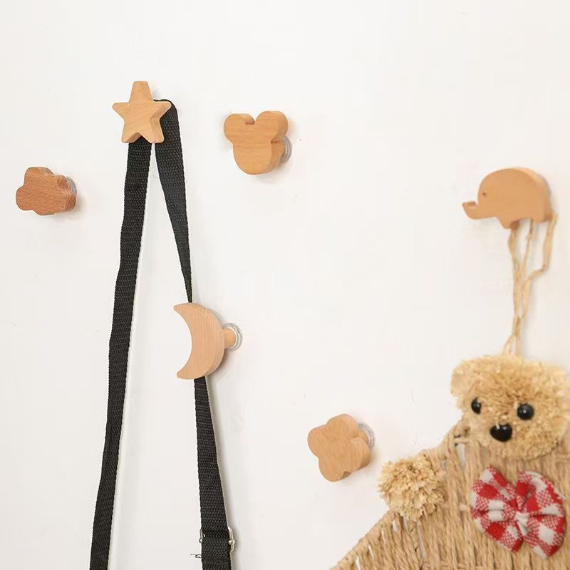 Kitchen Room Gadgets - 1 Stück Holzhaken, niedlicher Raumdekorhaken, Wandhaken