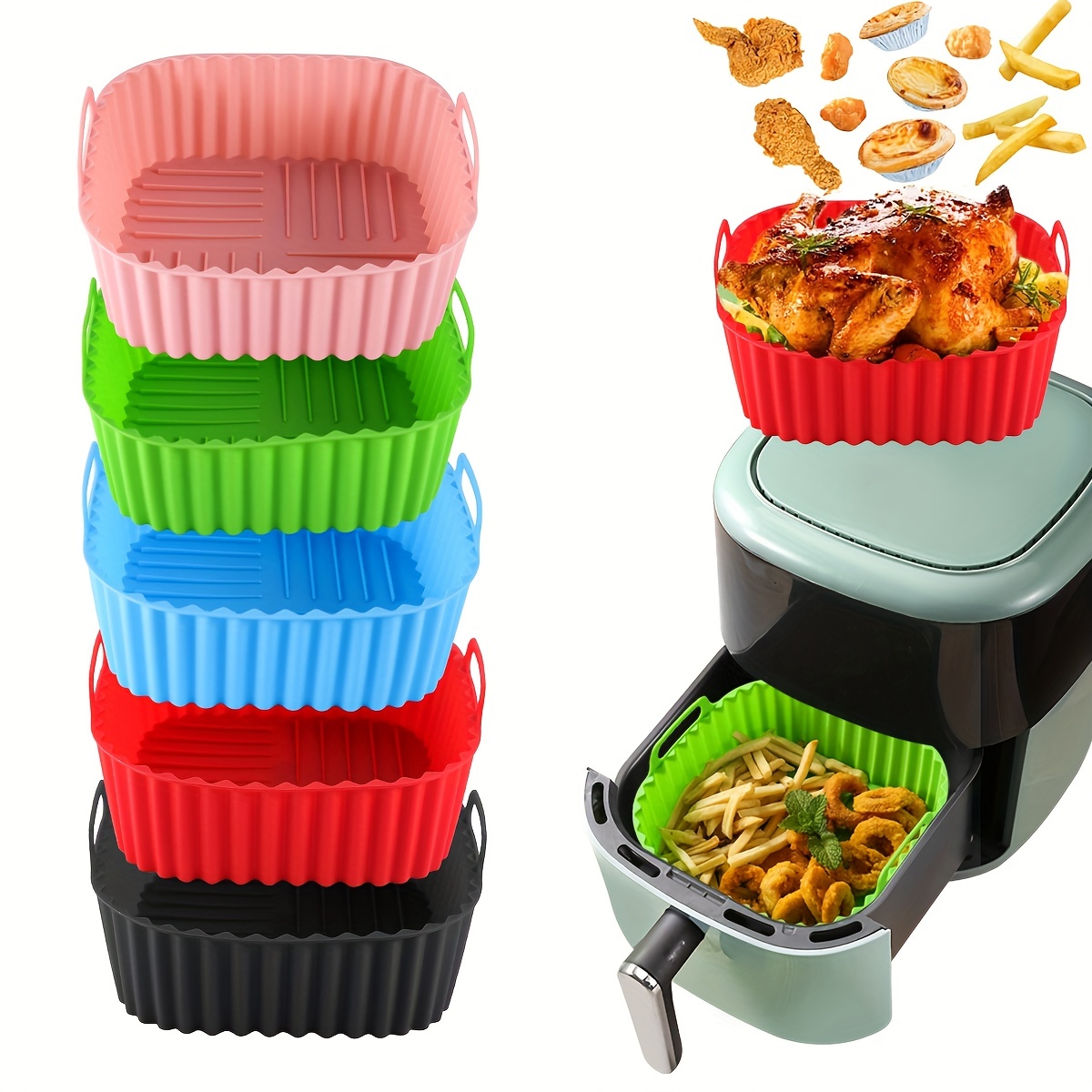 Kitchen Gadgets Baking - Die 1-teilige Heißluftfritteuse-Einlage aus Silikon ist