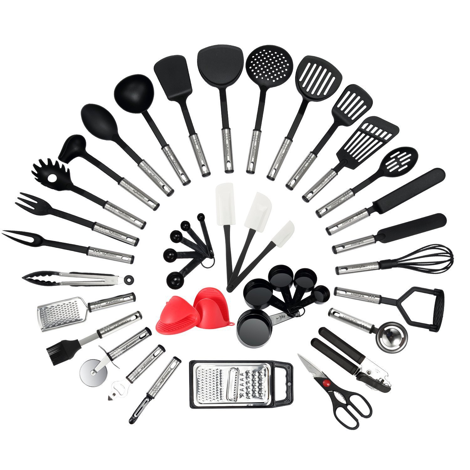 Kitchen Gadgets For Cooking - Bestseller 42-teiliges Antihaft-Hitzebeständiges Nylon-Edelstahl Küchenzubehör/Gadgets/Accessoires/Kochutensilien/Küchenwerkzeug-Set