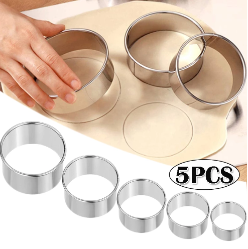 Kitchen Gadgets Cutting Tools - 5PCS Runde Edelstahl Keks Form Knödel