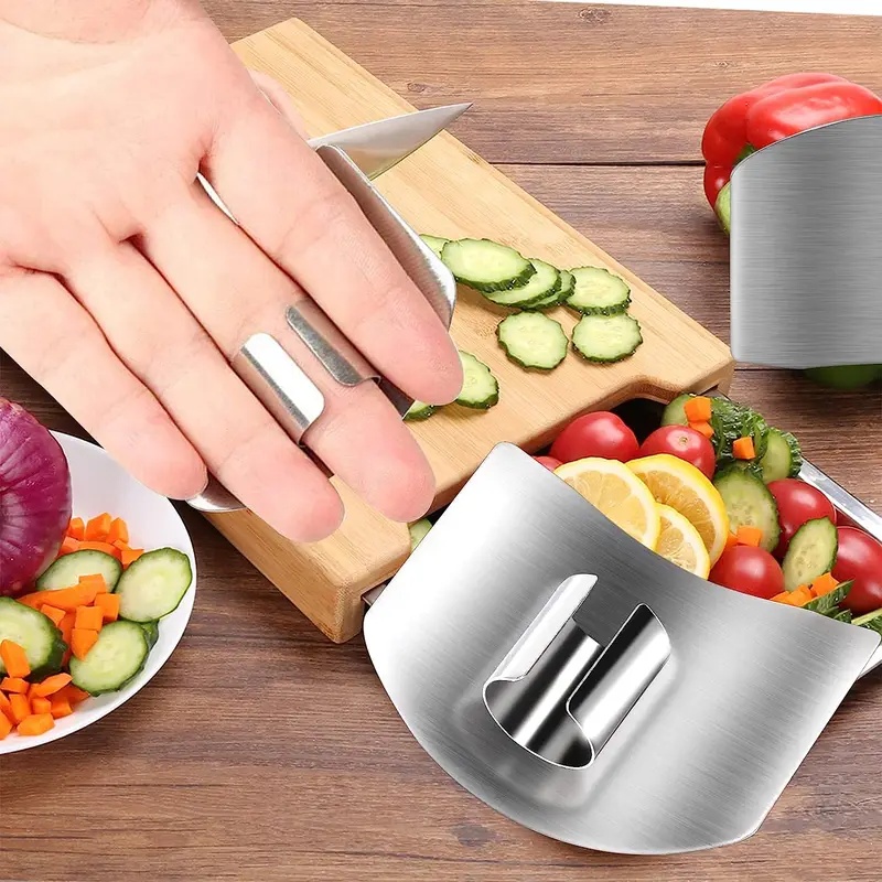 Kitchen Gadgets Cutting Tools - 1–6 Stück Fingerschutz aus Edelstahl, schnittfester