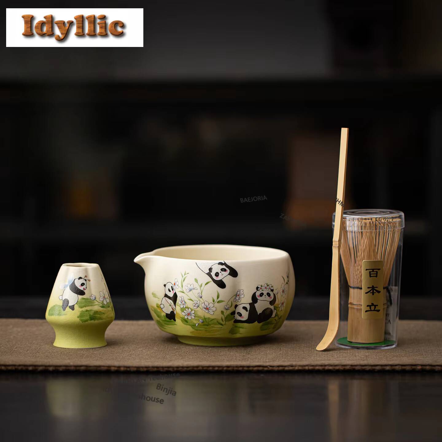 Kitchen Gadgets Japanese - Rock Mineral White Panda Tee-Set Komplettset
